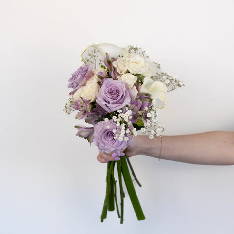 Velvet Purple Fresh Rose Diy Flower Kit Hand - Image