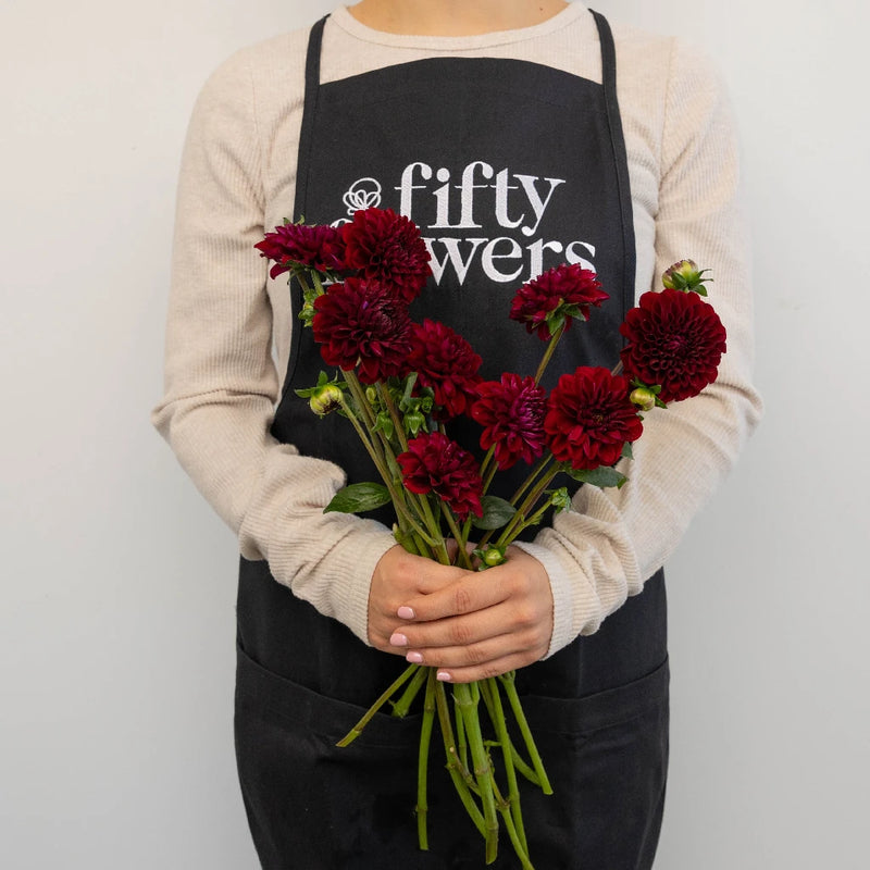 Velvet Wine Dahlia Flower Apron - Image