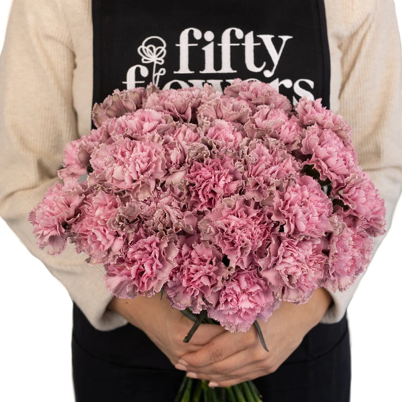 Vintage Pink Wedding Flower Carnation Apron - Image