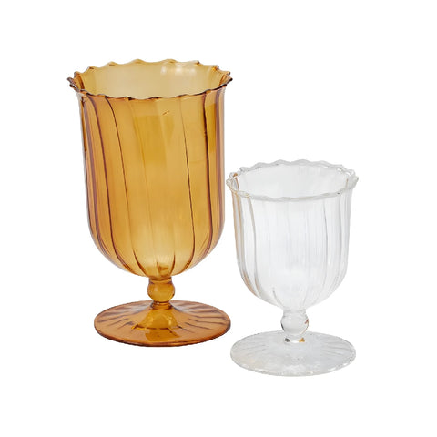 Vintage Toast Glass Flower Vase Stem - Image