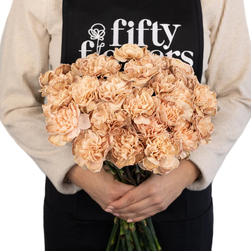 Vintage Vibes Beige Bulk Carnations Apron - Image