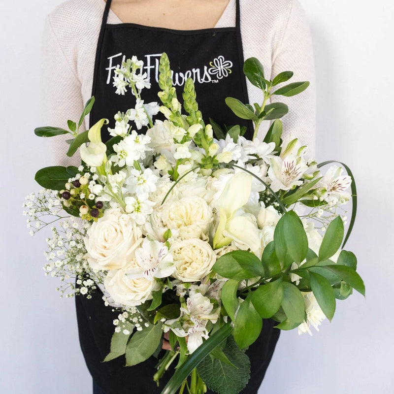 Wedding Decor Fresh White Flowers Apron - Image