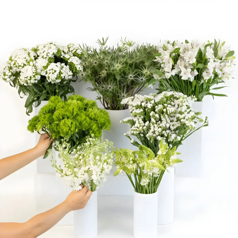 White Blooming Bouquet Bar Flower Kit Close Up - Image