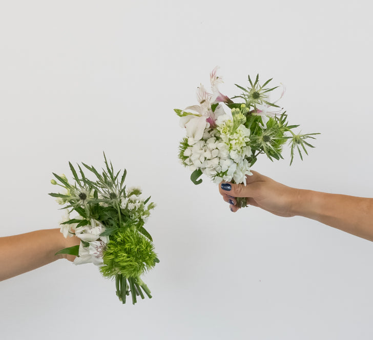 White Blooming Bouquet Bar Flower Kit Vase - Image
