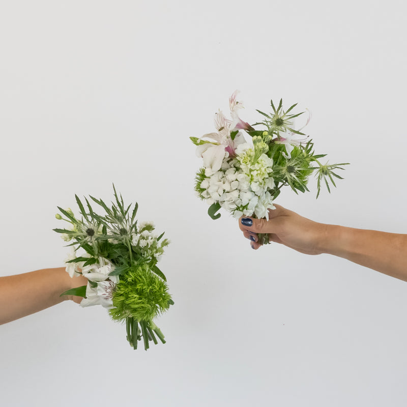 White Blooming Bouquet Bar Flower Kit Vase - Image