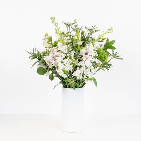 White Blooming Flower Bouquet Vase - Image