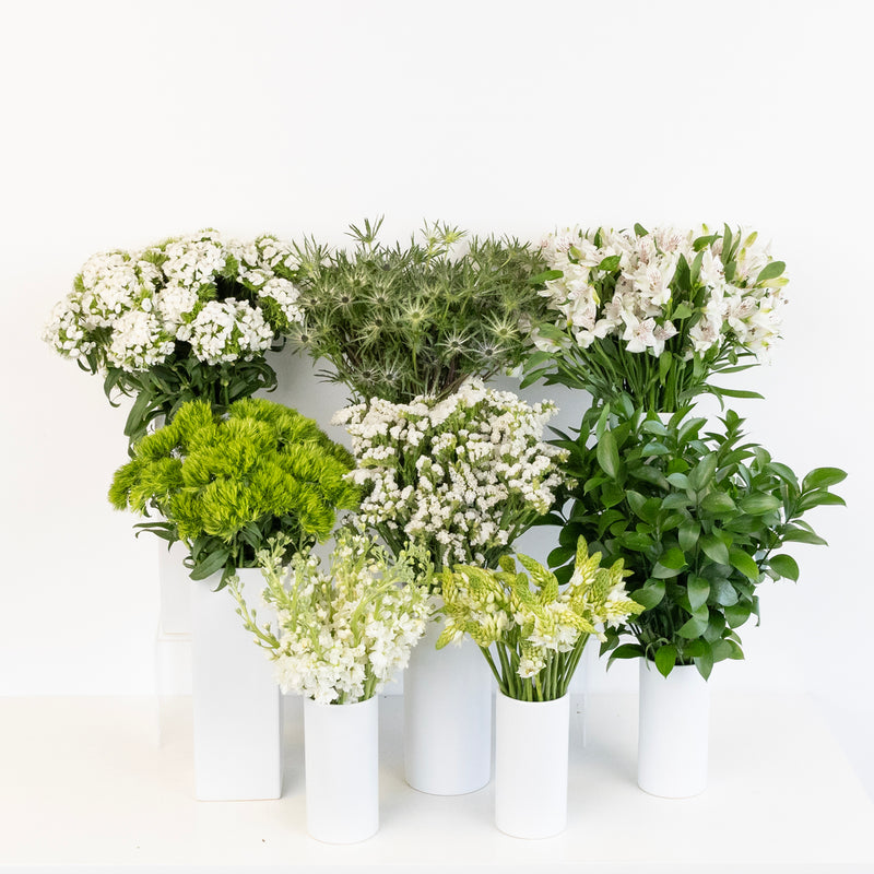 White Blooming Spring Diy Flower Kit Stem - Image
