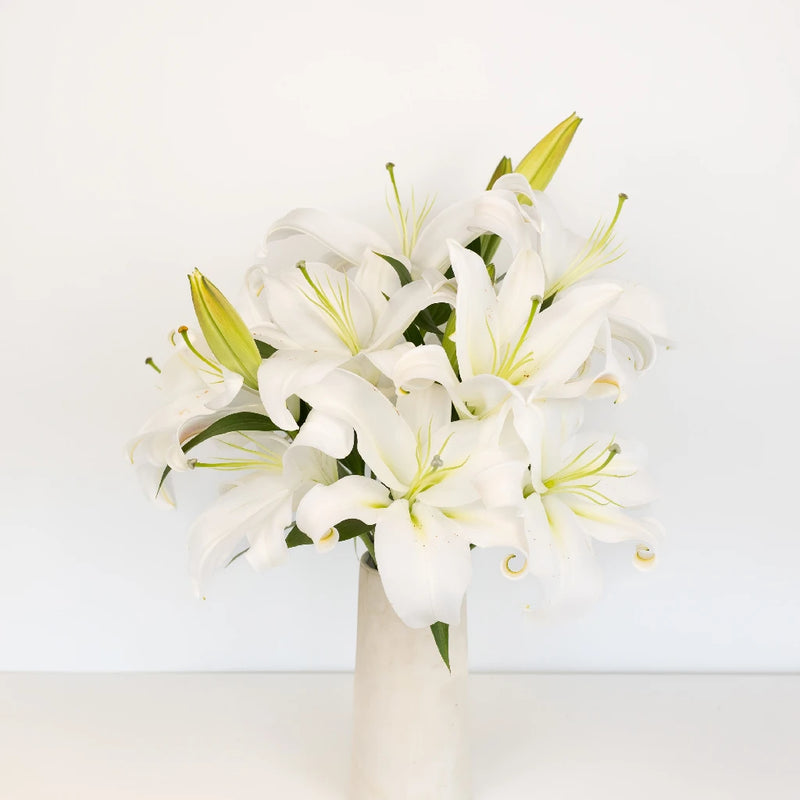 White Oriental Lilies Vase - Image