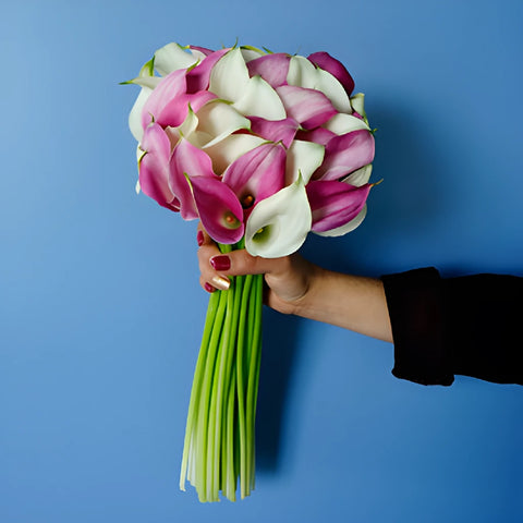 pink and white calla lily bouquets Buy Wholesale Pink and White Mini Calla Lily Centerpieces in Bulk -
