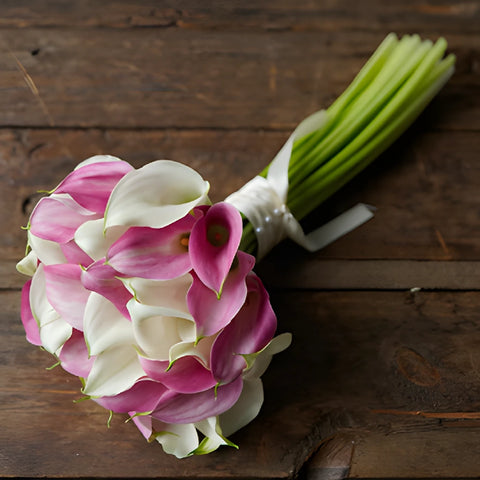white and pink calla lily bouquet Buy Wholesale Pink and White Mini Calla Lily Centerpieces in Bulk -