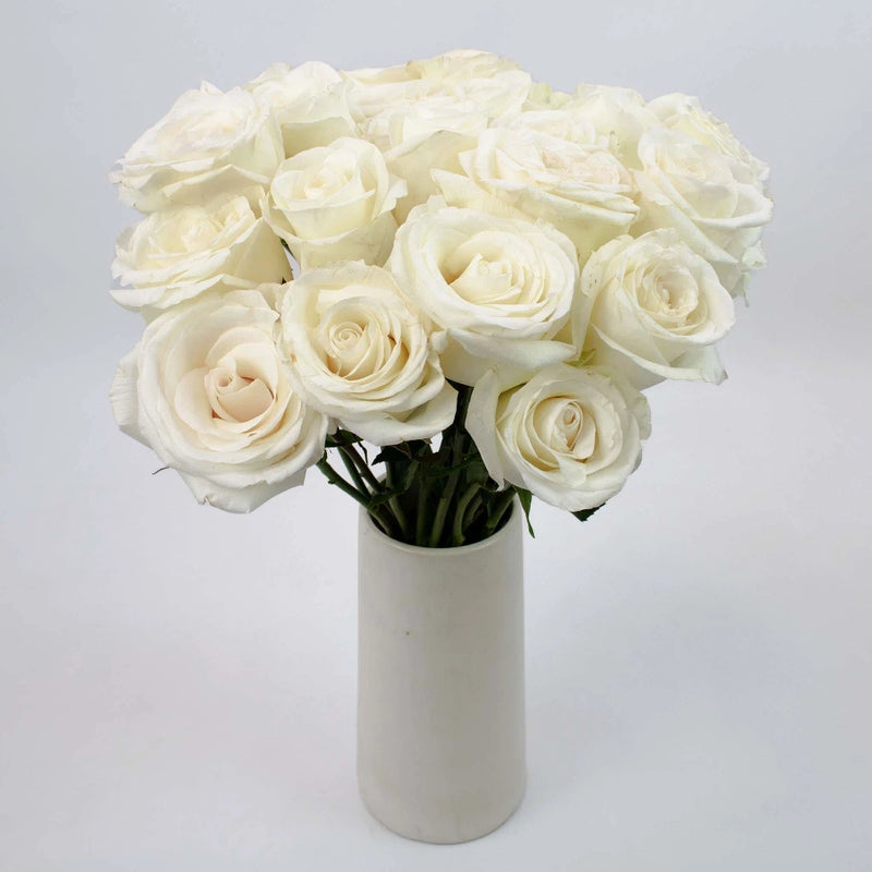 White Rose Flower Bunch in Vase