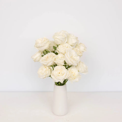 White Rose Valentines Day Special Vase - Image