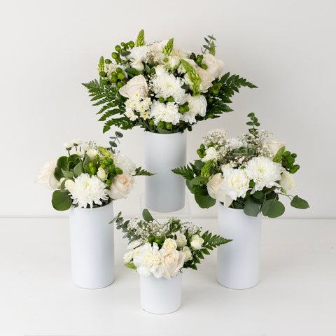 White Wedding Table Centerpieces Close Up - Image