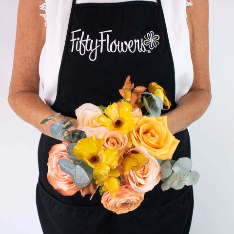 Peach Flower Centerpiece in Hands