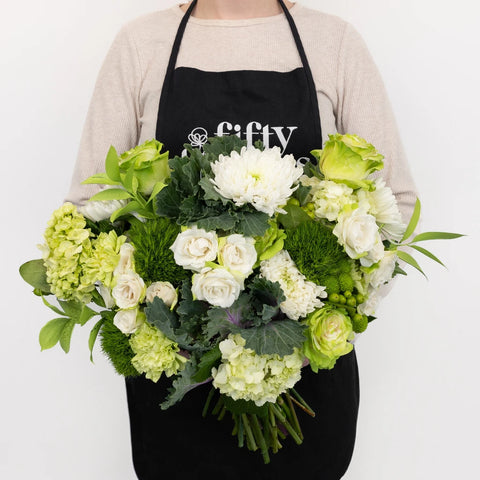 Wicked Green Flower Bouquet Apron - Image