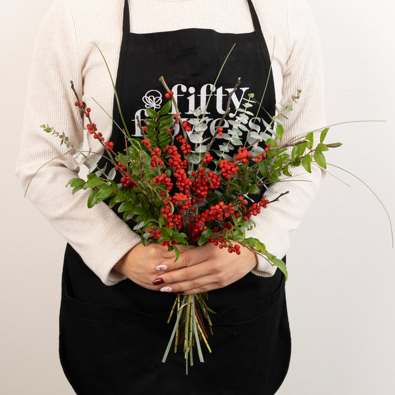 Winterberry Branch Flower Centerpiece Apron - Image