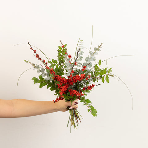 Winterberry Branch Flower Centerpiece Vase - Image
