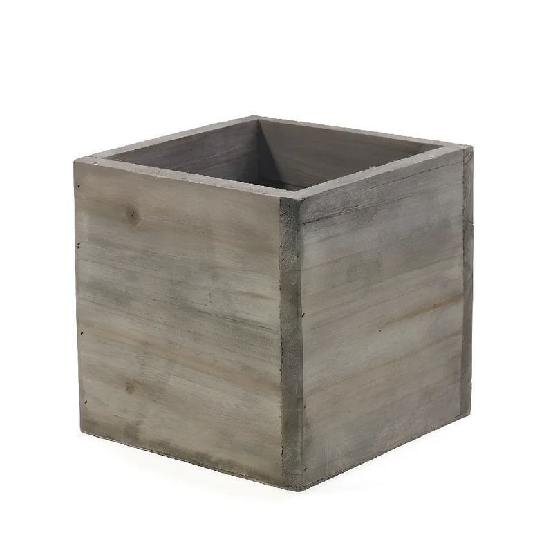 Wooden Square Flower Box Close Up - Image