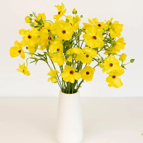 Yellow Butterfly Ranunculus Flower Vase - Image