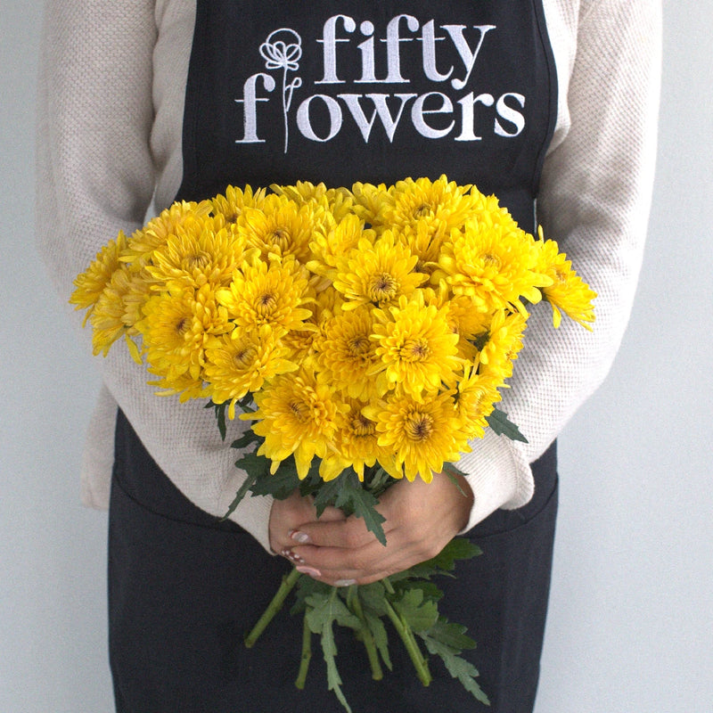 Yellow Dahlia Style Cushion Flower Apron - Image