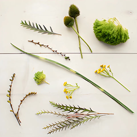 Yellow Fall DIY Flower Kit Flatlay