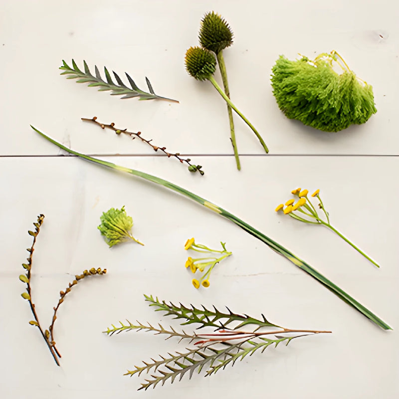 Yellow Fall DIY Flower Kit Flatlay