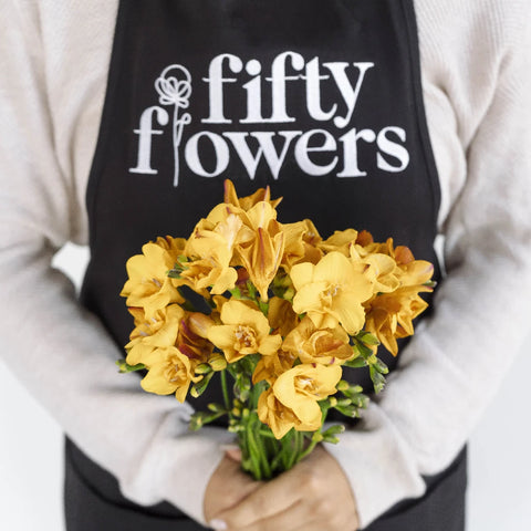 Yellow Freesia Flower Apron - Image