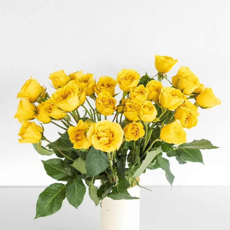 Yellow Spray Bulk Roses Vase - Image