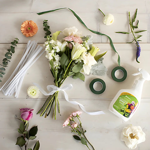 Bouquet Floral Supplies Kit FlatLay