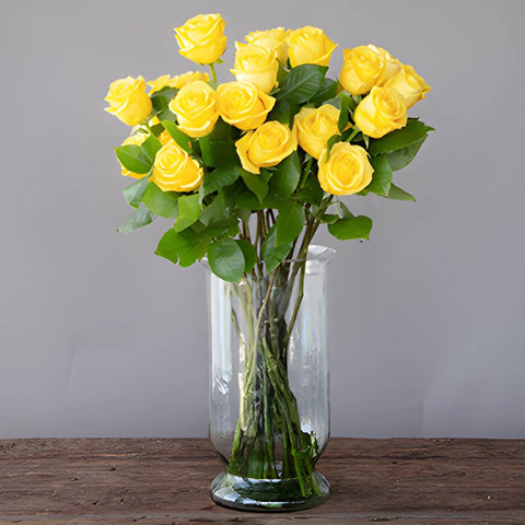 Bright Sun Yellow Fresh Cut Roses