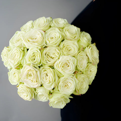 Green garden roses sold in bulk for customers to make a gift arrangement
