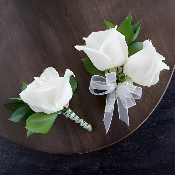 Ivory Rose Boutonniere