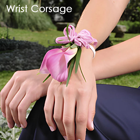 Mini Calla Lily Pink Boutonniere and Corsage Pack