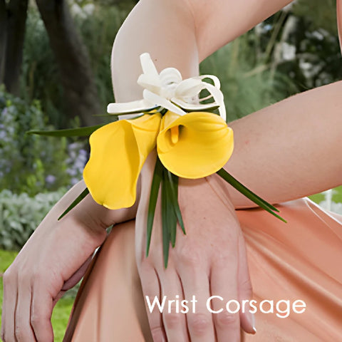 Mini Calla Lily Sunset Boutonniere and Corsage Pack