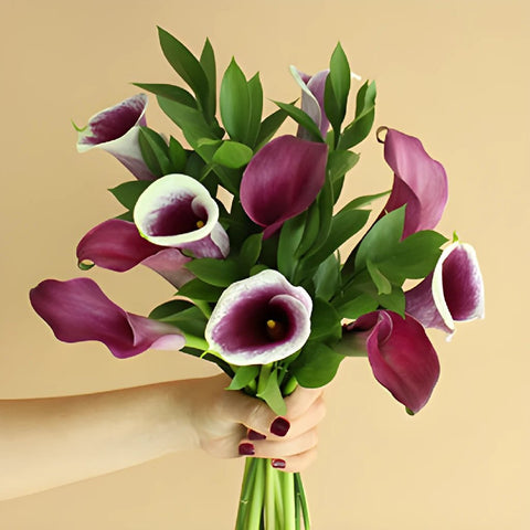 Purple and Cream Mini Callas Centerpieces