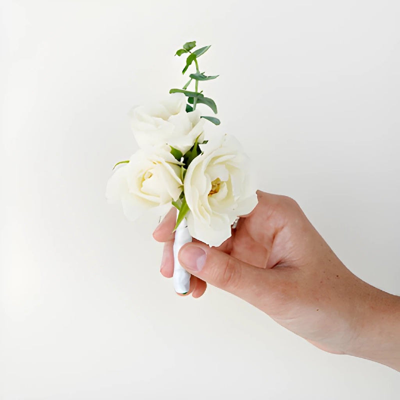Buy Wholesale Ivory Spray Rose Boutonniere and Corsage Pack in Bulk