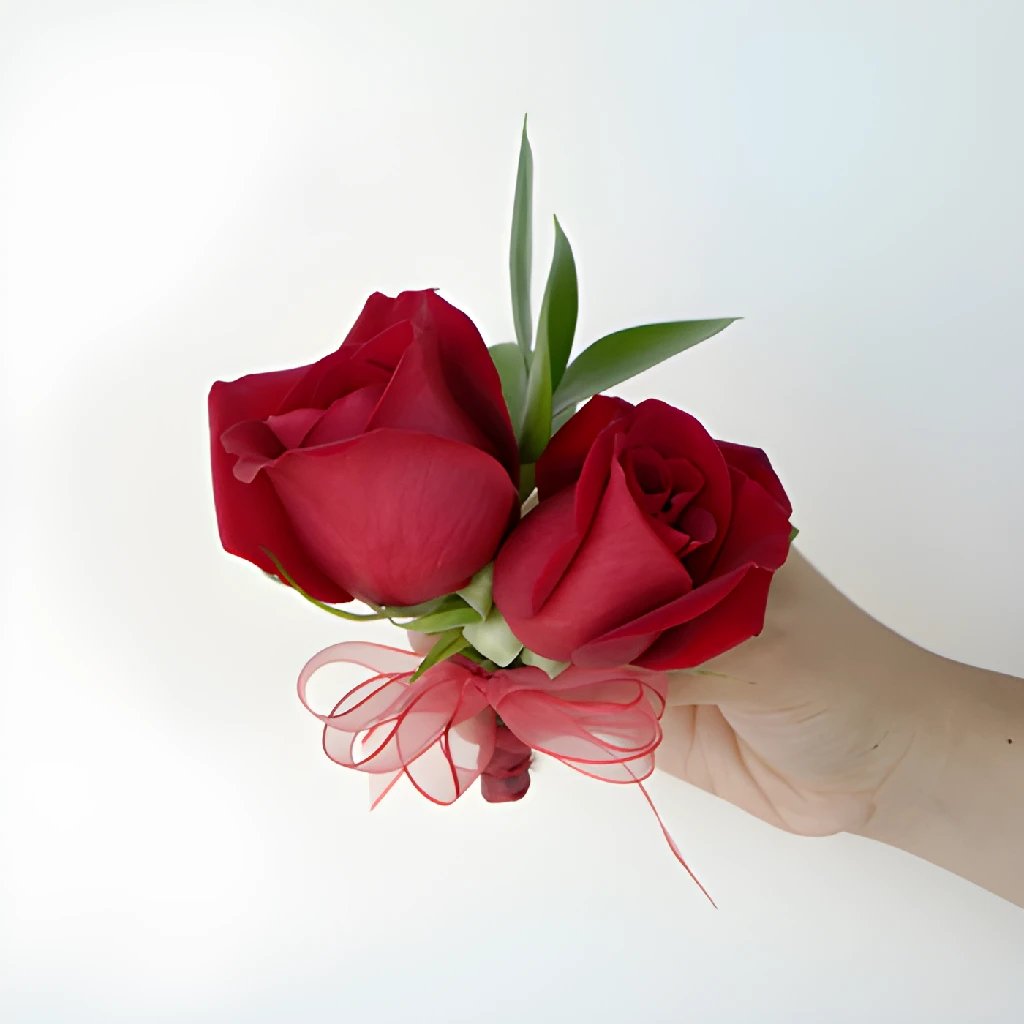 Modern Red Rose Boutonniere and Corsage Pack