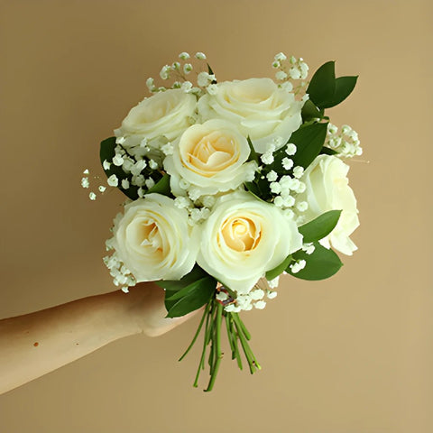 White Roses with Green Glitter - Bulk – Flowers For Fundraising
