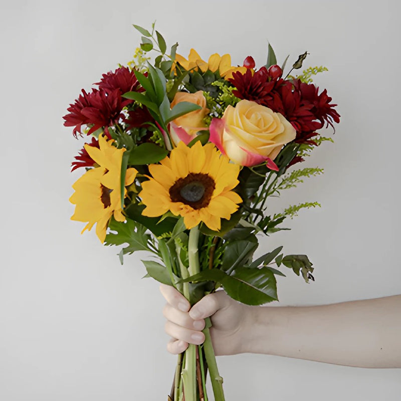 Wedding package-Beautiful Fall sunflower baby breath rose