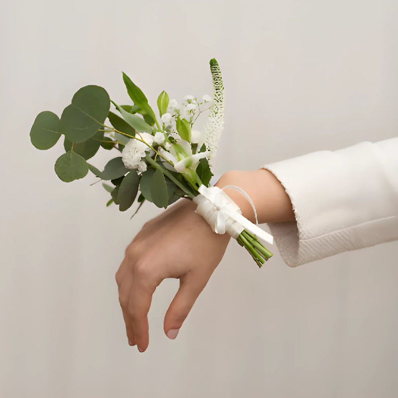 White Wedding Flower Corsage