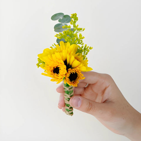 Rustic Sunflower Boutonniere and Corsage Pack