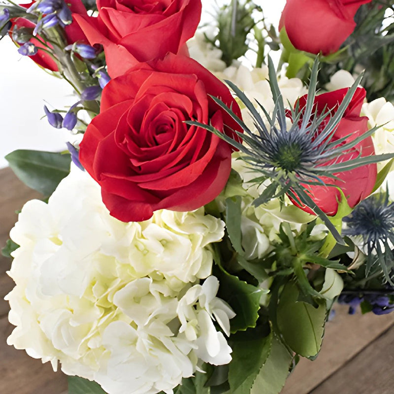 American Spirit Red and White Flower Bouquet
