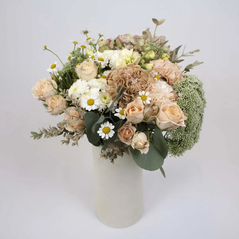 Soft Blush Flower Centerpiece in Vase