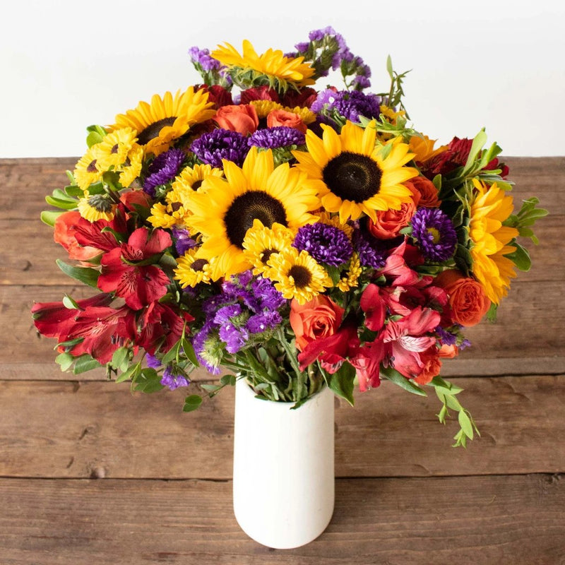 Warm Joy Sunflower Arrangement in Vase