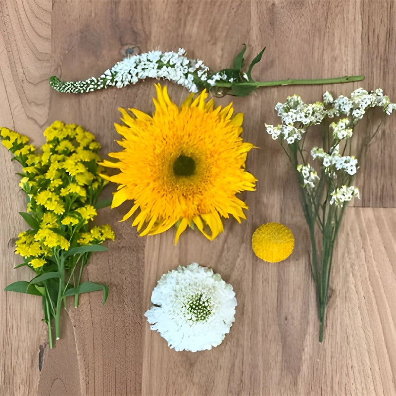 Bright Sunshiny Day DIY Flower Kit Flatlay