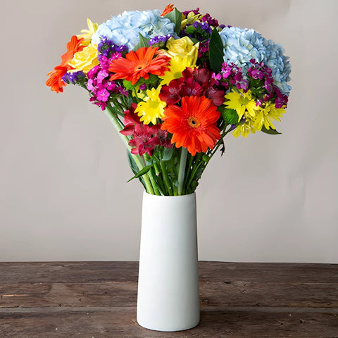 Celebration Rainbow Flower Bunch in Vase