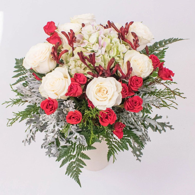 Classic Cheer White Rose Flower Arrangement