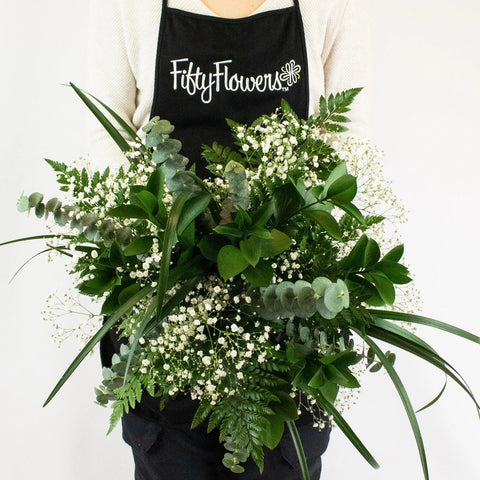 Classic Wedding Greenery DIY Flower Bouquet in Hand