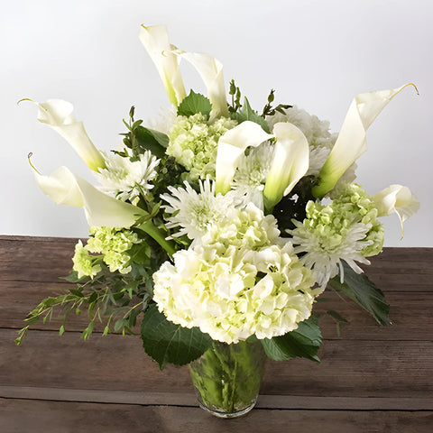 Classy White Flower Bunch in Vase