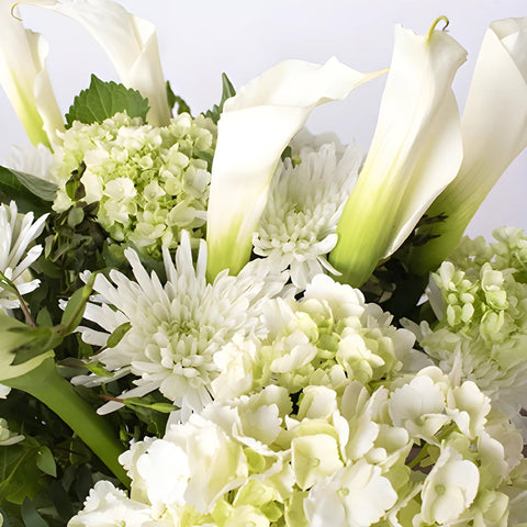 Classy White Flower Bouquet Up Close